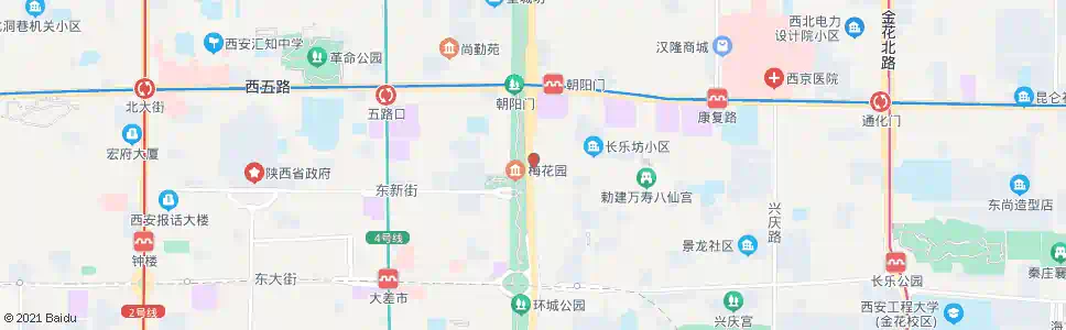 西安朝阳厂_公交站地图_西安公交_妙搜公交查询2025