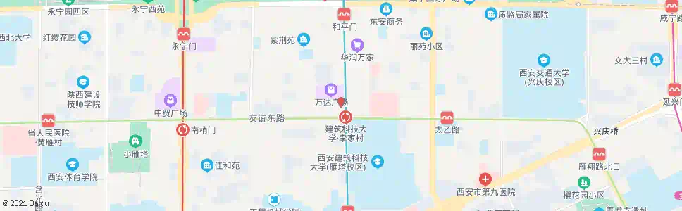西安李家村_公交站地图_西安公交_妙搜公交查询2025