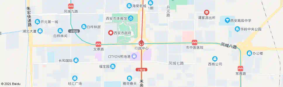 西安行政中心站_公交站地图_西安公交_妙搜公交查询2025