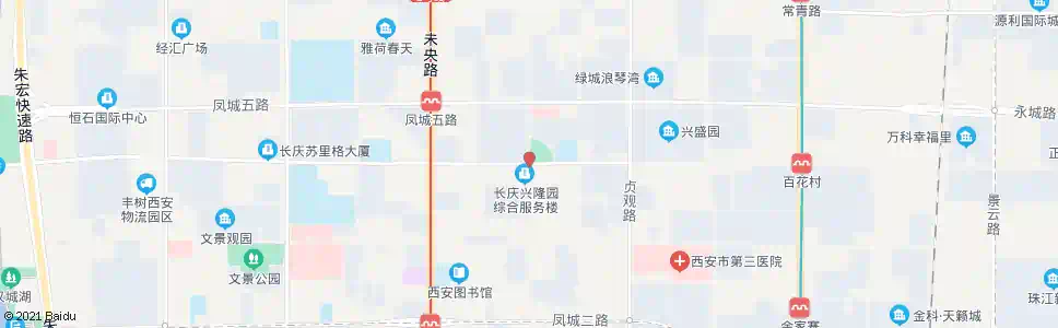 西安开元路凤城四路口_公交站地图_西安公交_妙搜公交查询2025