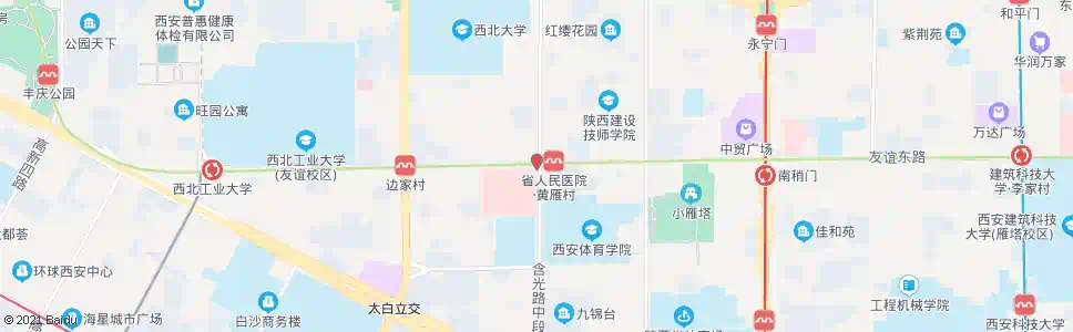 西安黄雁村_公交站地图_西安公交_妙搜公交查询2025