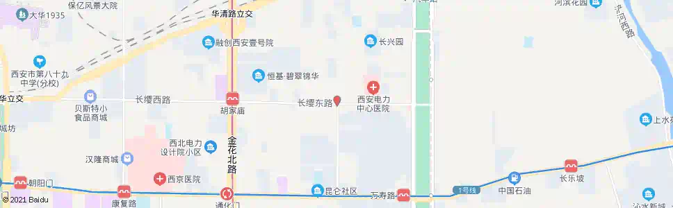 西安长缨东路公园北路口_公交站地图_西安公交_妙搜公交查询2025
