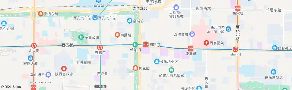 西安朝阳门_公交站地图_西安公交_妙搜公交查询2025