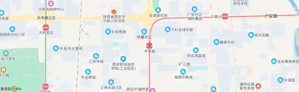 西安辛家庙_公交站地图_西安公交_妙搜公交查询2025