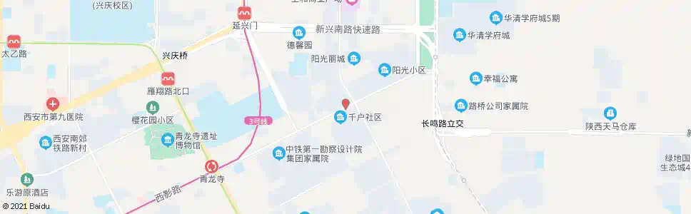 西安千户村_公交站地图_西安公交_妙搜公交查询2025