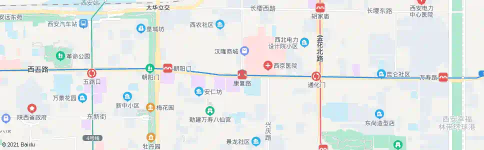 西安康复路北口_公交站地图_西安公交_妙搜公交查询2025