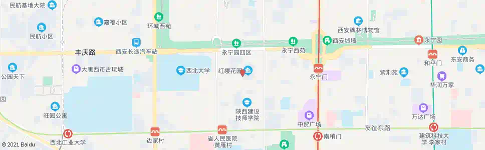 西安红缨路_公交站地图_西安公交_妙搜公交查询2025