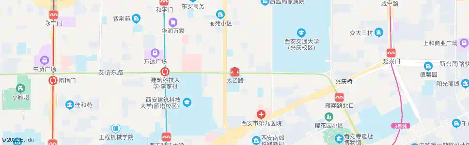 西安太乙路_公交站地图_西安公交_妙搜公交查询2025