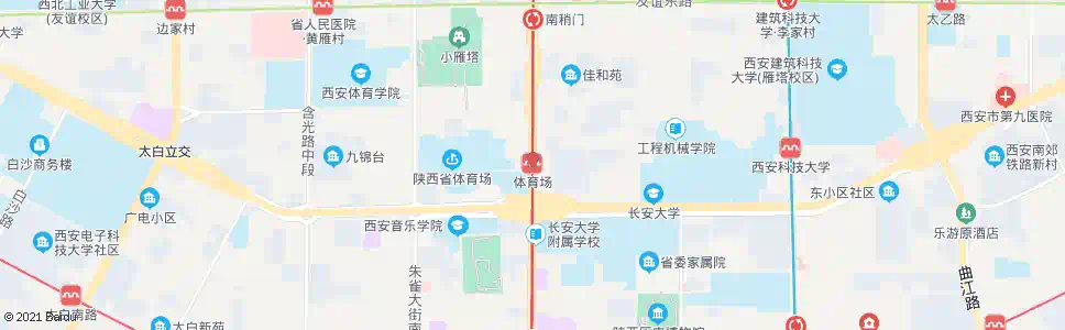 西安市体育场_公交站地图_西安公交_妙搜公交查询2025