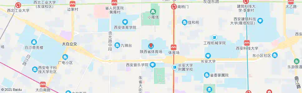 西安省体育场_公交站地图_西安公交_妙搜公交查询2025