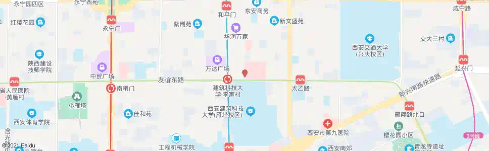 西安安西街_公交站地图_西安公交_妙搜公交查询2025
