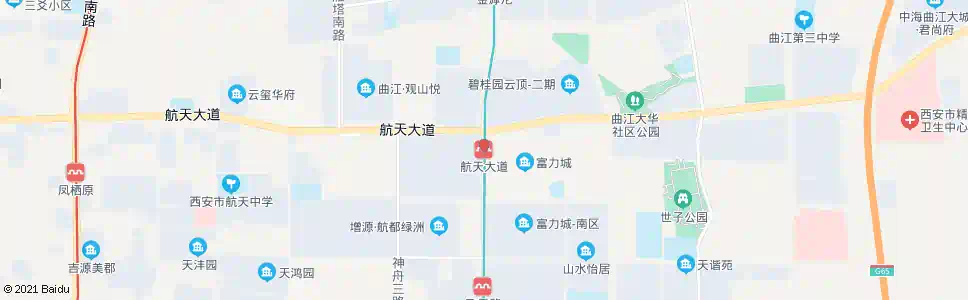 西安航天大道_公交站地图_西安公交_妙搜公交查询2025