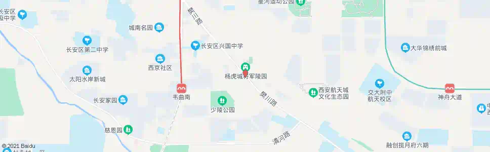 西安杨虎城陵园_公交站地图_西安公交_妙搜公交查询2025