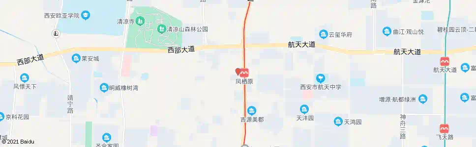西安凤栖西路_公交站地图_西安公交_妙搜公交查询2025