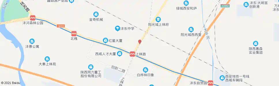 咸阳上林大桥南_公交站地图_咸阳公交_妙搜公交查询2025