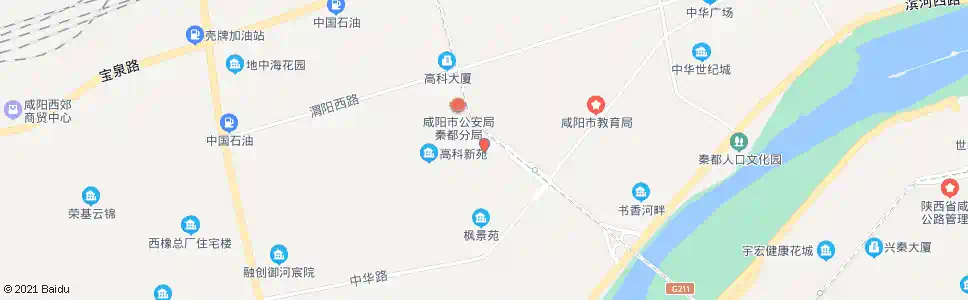 咸阳高科花园_公交站地图_咸阳公交_妙搜公交查询2025