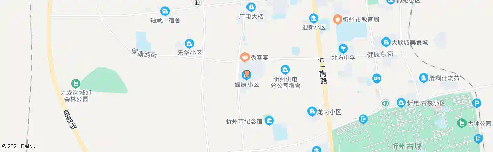 忻州健康路小区_公交站地图_忻州公交_妙搜公交查询2025