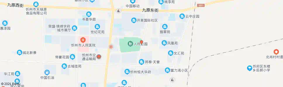 忻州人民公园东门_公交站地图_忻州公交_妙搜公交查询2025