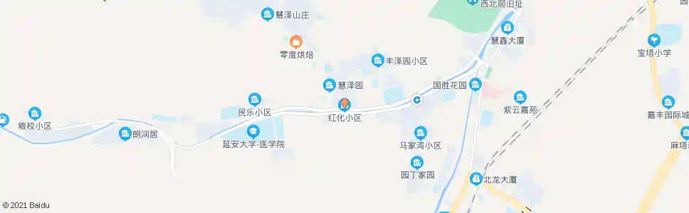 延安红化小区_公交站地图_延安公交_妙搜公交查询2025