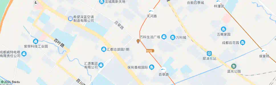 成都天河路百草路口_公交站地图_成都公交_妙搜公交查询2025