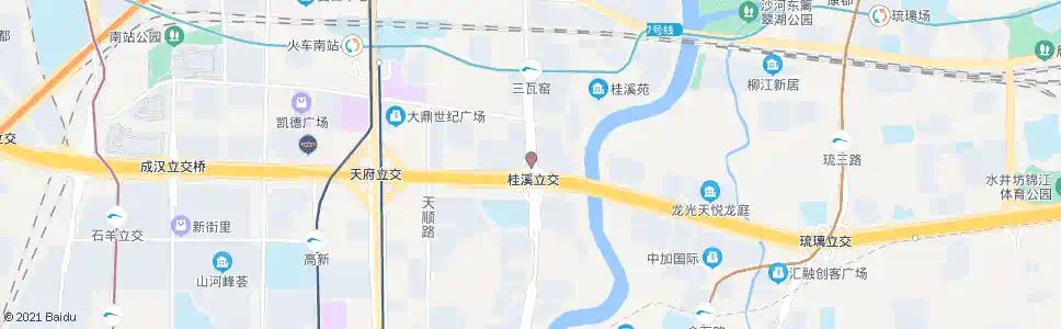 成都三环桂溪立交外侧_公交站地图_成都公交_妙搜公交查询2025