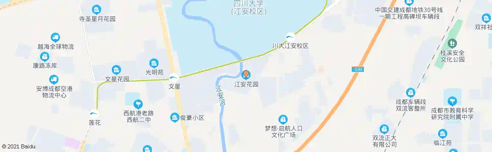 成都江安花园_公交站地图_成都公交_妙搜公交查询2025