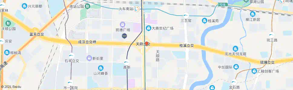 成都三环天府立交东内侧_公交站地图_成都公交_妙搜公交查询2025
