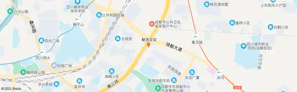 成都三环航天立交南外侧_公交站地图_成都公交_妙搜公交查询2025