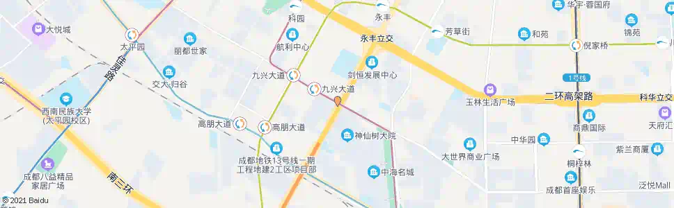 成都九兴大道创业路口_公交站地图_成都公交_妙搜公交查询2025