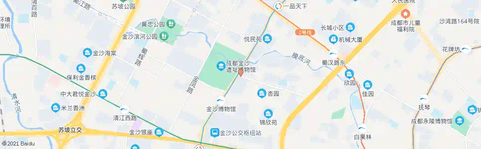 成都金沙遗址东门_公交站地图_成都公交_妙搜公交查询2025
