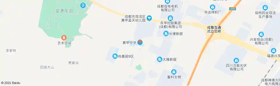 成都黄甲中学_公交站地图_成都公交_妙搜公交查询2025
