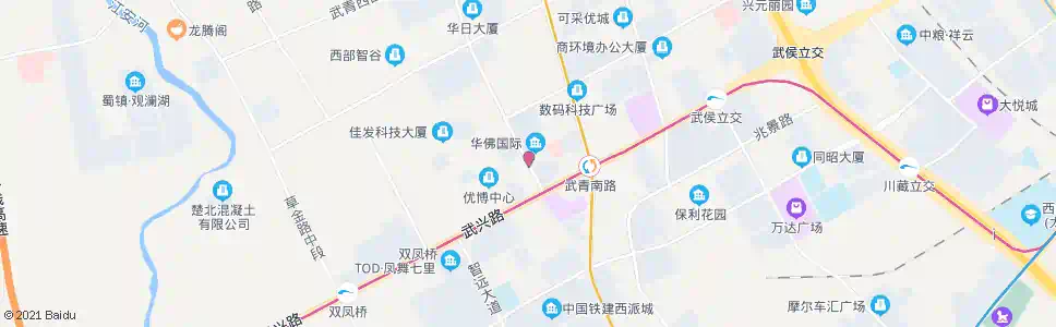 成都武兴四路南_公交站地图_成都公交_妙搜公交查询2025