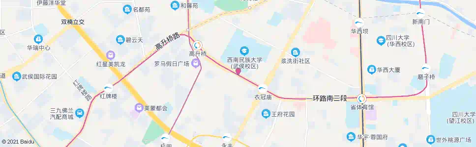 成都西南民大新校区南门_公交站地图_成都公交_妙搜公交查询2025