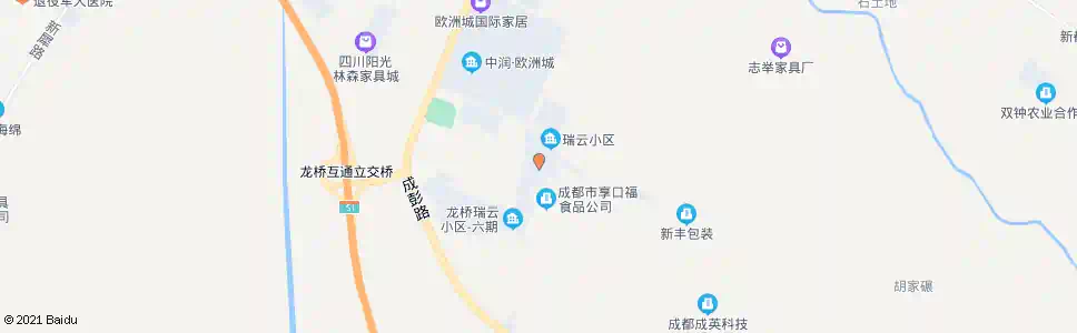 成都瑞云街_公交站地图_成都公交_妙搜公交查询2025