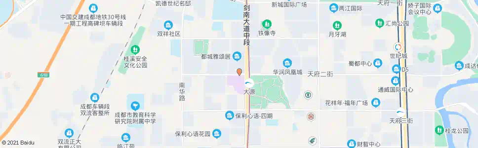 成都剑南大道天府二街口_公交站地图_成都公交_妙搜公交查询2025