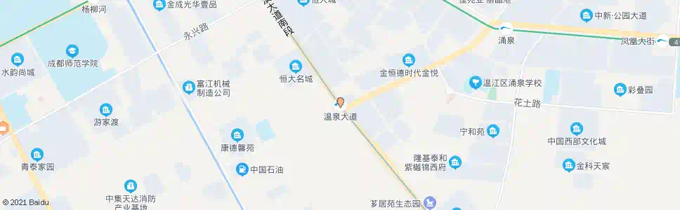 成都温泉大道_公交站地图_成都公交_妙搜公交查询2025