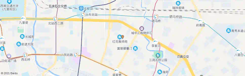 成都红花南路_公交站地图_成都公交_妙搜公交查询2025