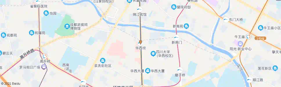 成都华西坝站_公交站地图_成都公交_妙搜公交查询2025