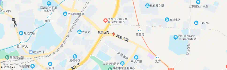 成都三环航天立交北内侧_公交站地图_成都公交_妙搜公交查询2025