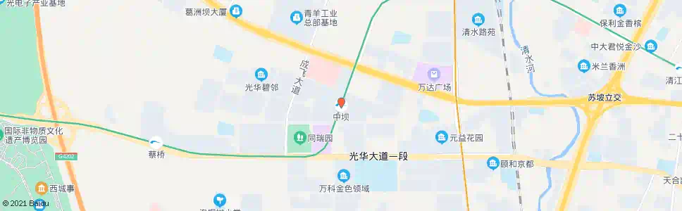 成都中坝村四队_公交站地图_成都公交_妙搜公交查询2025
