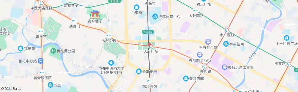 成都天府广场东_公交站地图_成都公交_妙搜公交查询2025