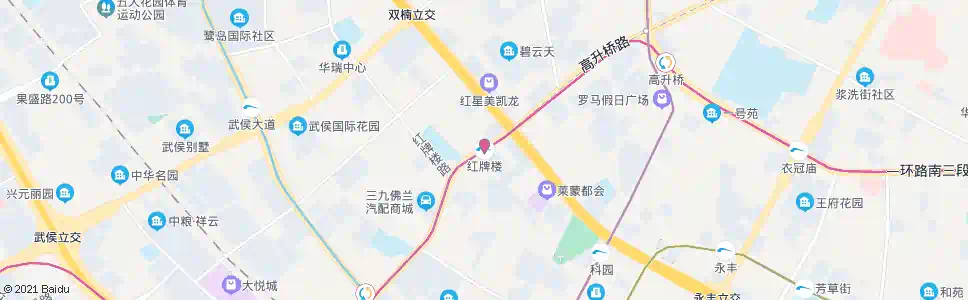 成都红牌楼北二街二环路口_公交站地图_成都公交_妙搜公交查询2025