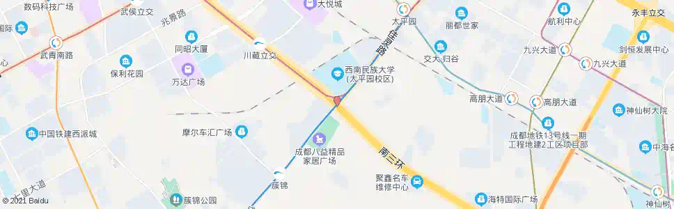 成都三环川藏立交东外侧_公交站地图_成都公交_妙搜公交查询2025