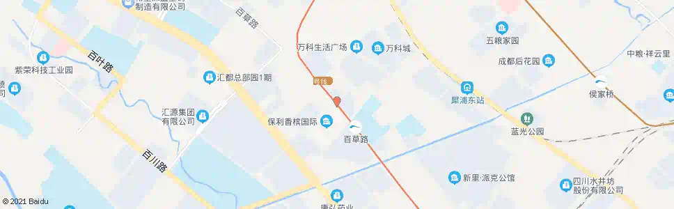 成都百草路东_公交站地图_成都公交_妙搜公交查询2025