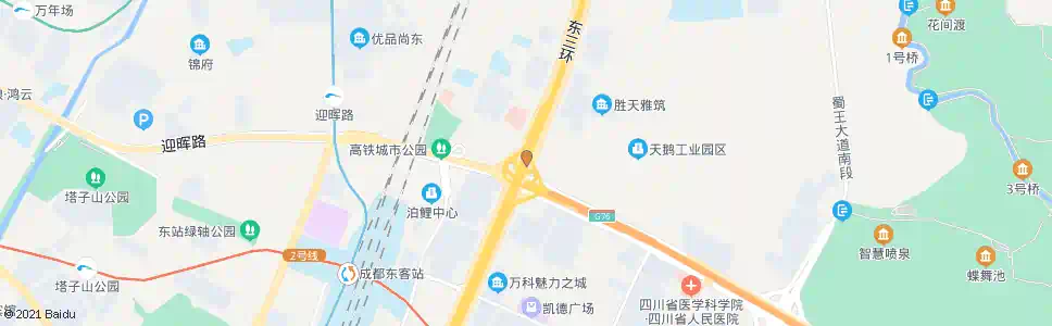 成都三环成渝立交北外侧_公交站地图_成都公交_妙搜公交查询2025
