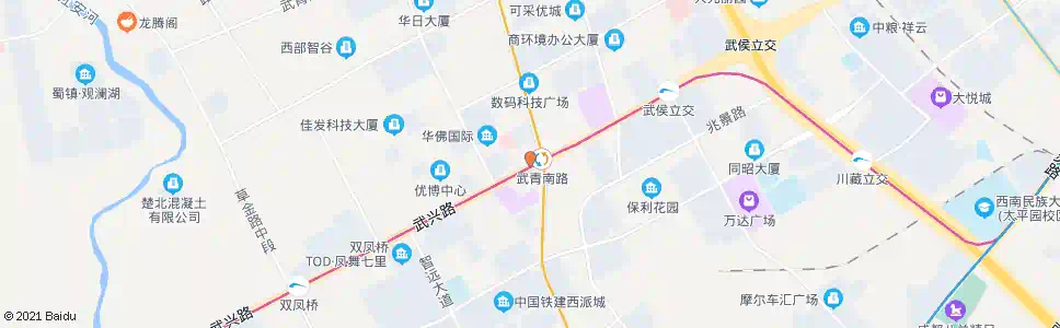 成都青南大道口_公交站地图_成都公交_妙搜公交查询2025