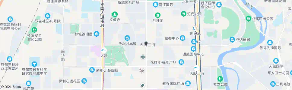 成都天府二街益州大道口_公交站地图_成都公交_妙搜公交查询2025