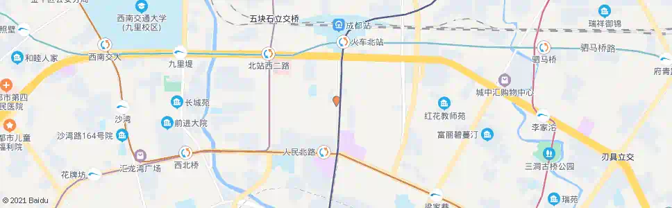 成都人民北路二段北_公交站地图_成都公交_妙搜公交查询2025