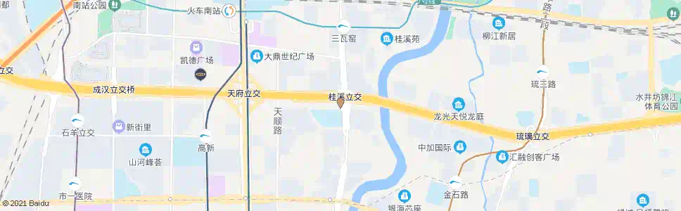 成都三环桂溪立交东外侧_公交站地图_成都公交_妙搜公交查询2025