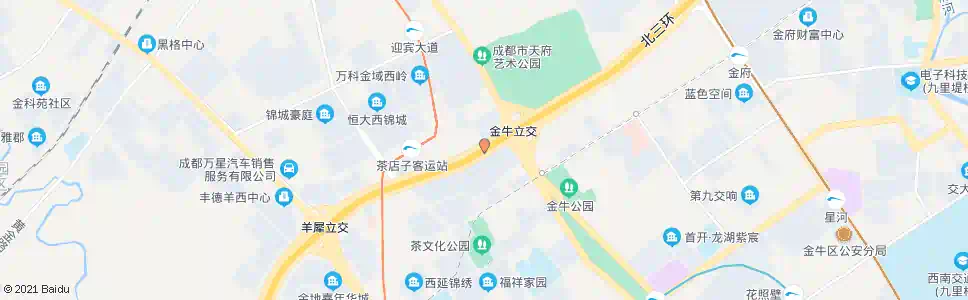 成都三环路金牛立交桥南内侧_公交站地图_成都公交_妙搜公交查询2025